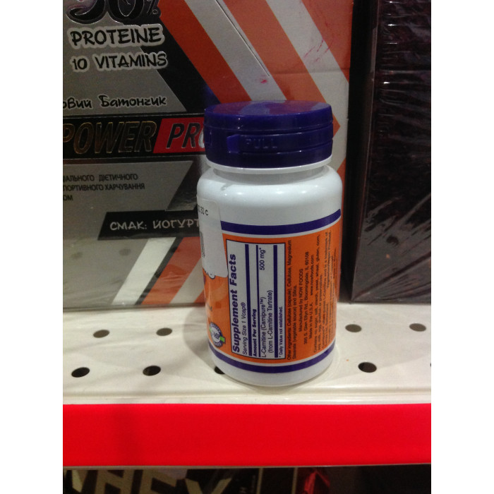 NOW Carnitine 500 (Карнитин) 30 caps