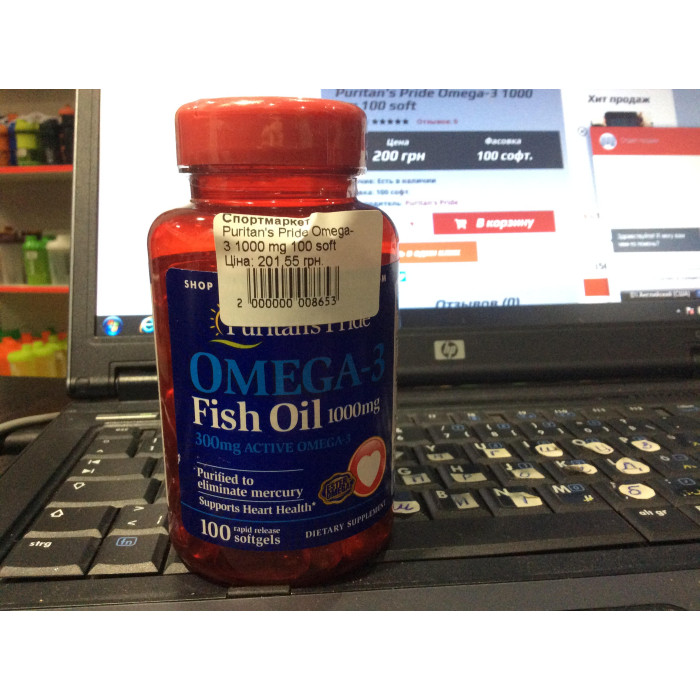 Puritan's Pride Omega-3 (Омега-3) 1000 mg 100 soft 🇺🇦